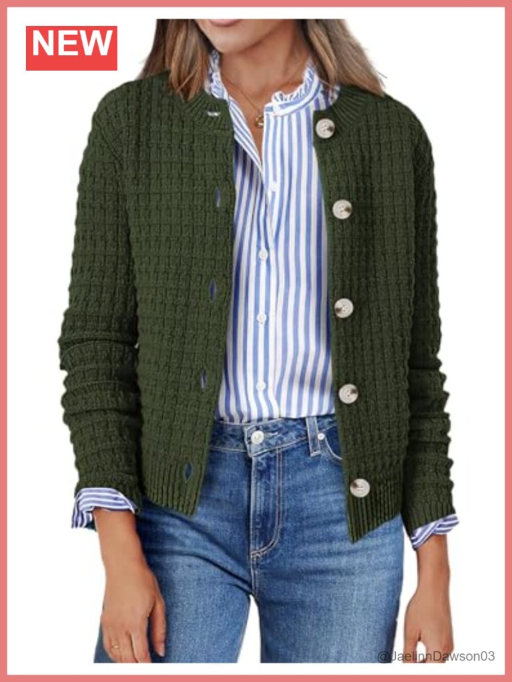 Zeagoo Women's Long Sleeve Knit Cardigan Sweater Button Front Crop
